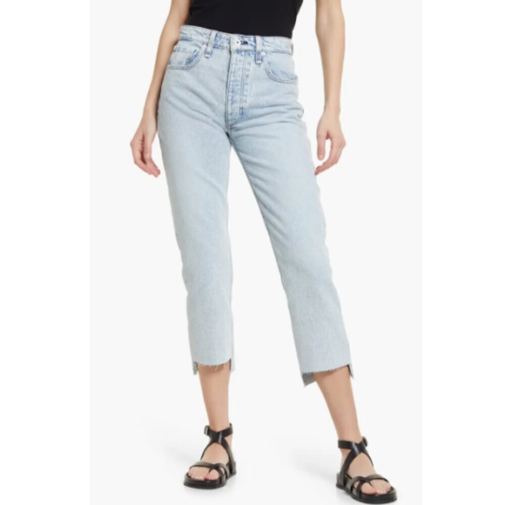 rag & bone 'Nina' High-Rise Shorty Cropped Cigarette Jeans, Mica
